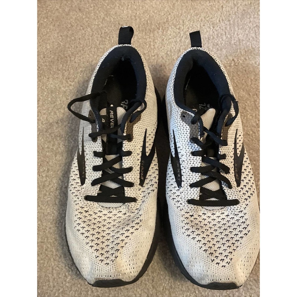 Brooks Revel 4 Womens Sz 8 B Running Shoes White Black Sneaker Needs New Laces